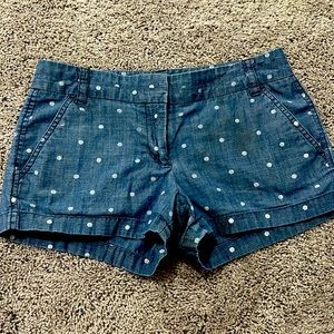 J Crew Chambray polka dot shorts size 4